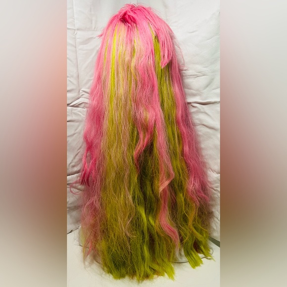 Pink and Green Sythetic Wig - Picture 3 of 5